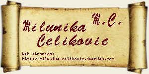 Milunika Čeliković vizit kartica